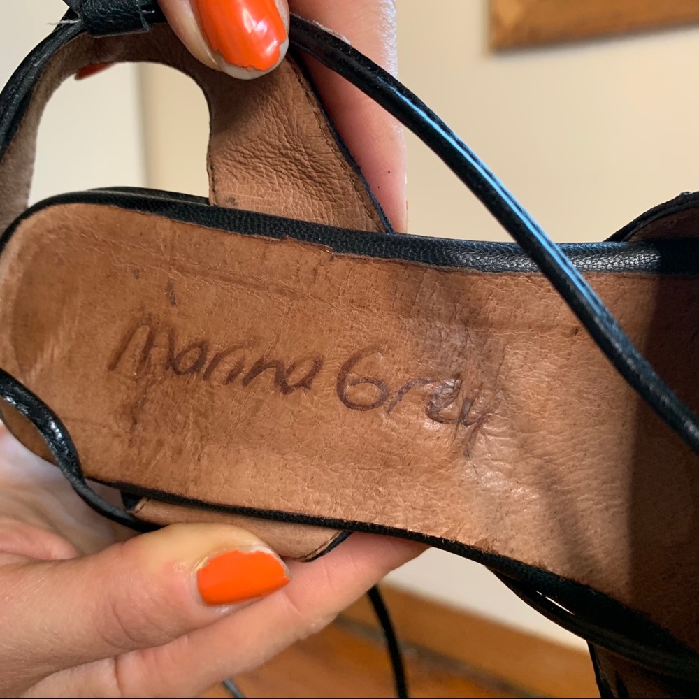 Marina Grey Strap Leather Split Platform - image 8